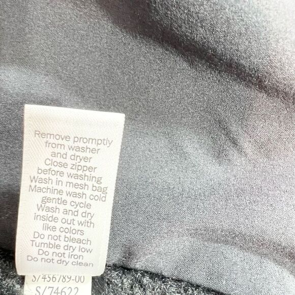 Athleta Fleece Sherpa Hoodie Womens Medium Black Hooded Full Zip Thumbholes - Picture 8 of 12